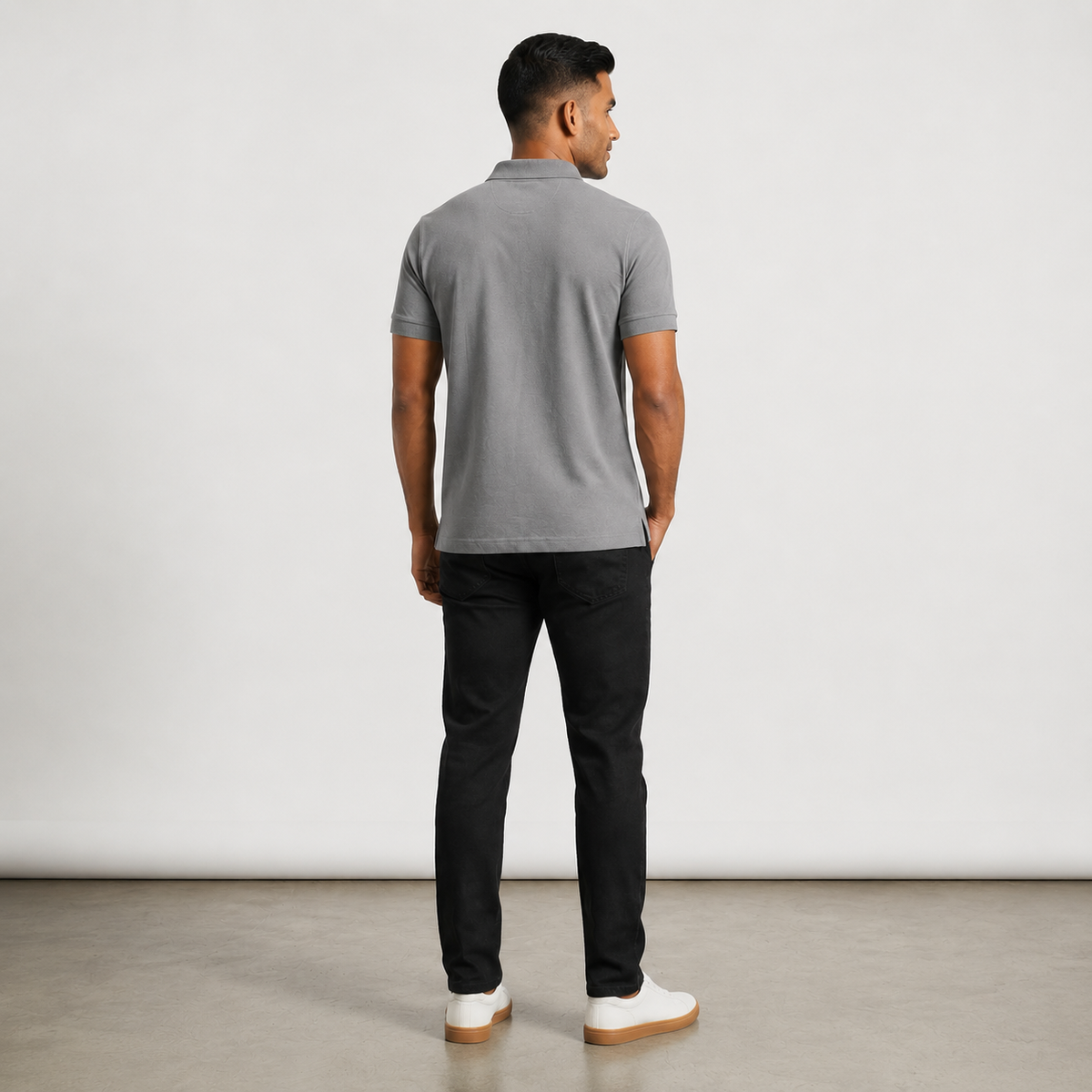 Men’s Premium Cotton Polo T-Shirt – Steel Grey