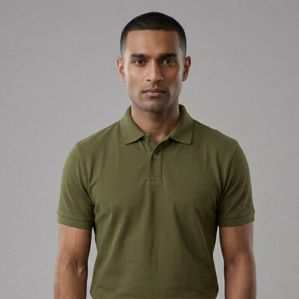 Cotton Polo | Olive Green | T-shirt