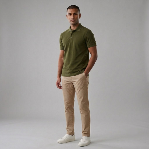 Cotton Polo | Olive Green | T-shirt